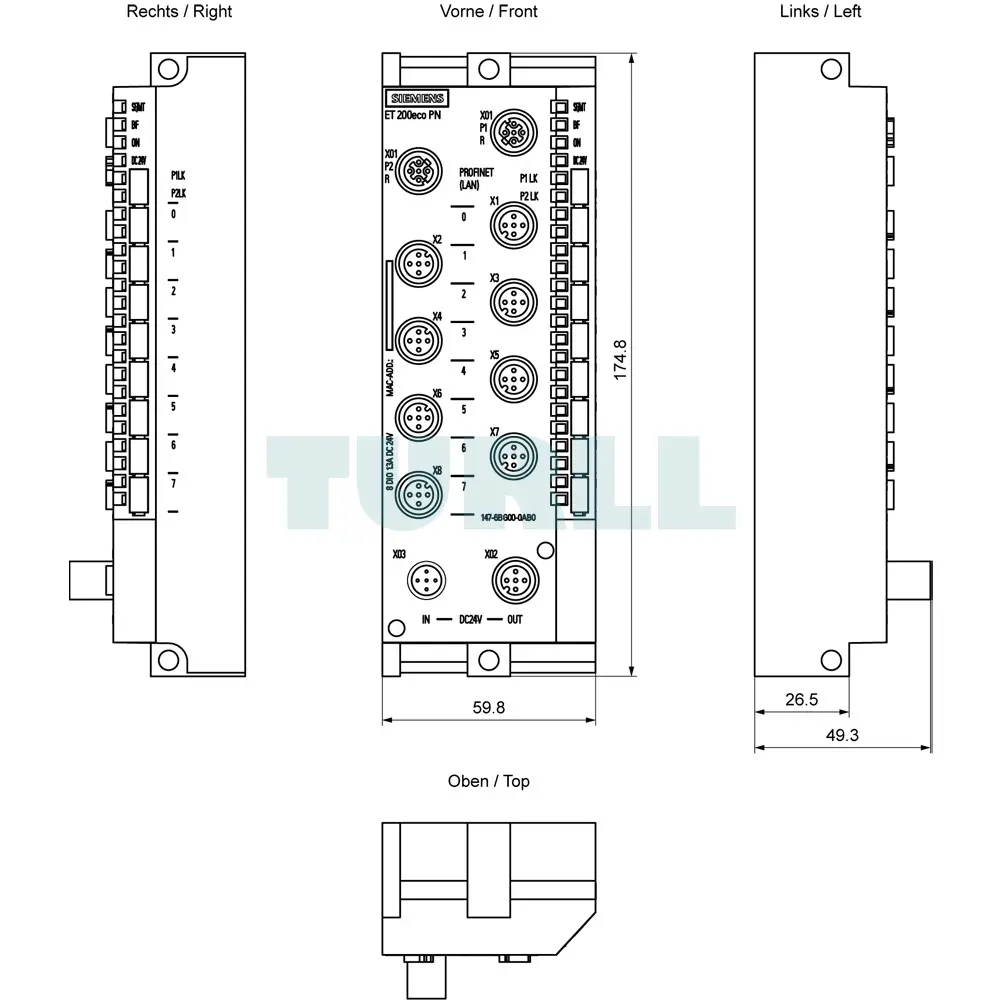 6ES7147-6BG00-0AB0 Siemens SIMATIC DP ET 200ECO PN Digital I/O Devices Original Brand New 6 6ES7147-6BG00-0AB0 Siemens SIMATIC DP ET 200ECO PN Digital I/O Devices