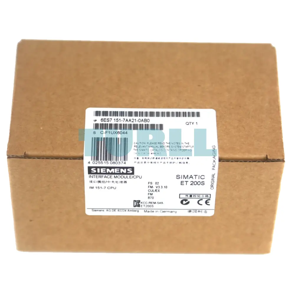 Siemens 6ES7151-7AA21-0AB0 SIMATIC DP IM151-7 CPU for ET200S, 128KB Original Brand New 5 Siemens 6ES7151-7AA21-0AB0 SIMATIC DP IM151-7 CPU for ET200S, 128KB