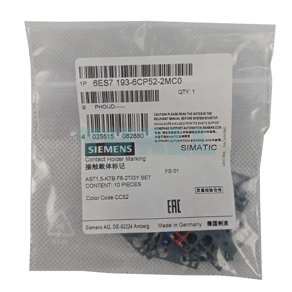 6ES7193-6CP52-2MC0 Siemens SIMATIC ET 200SP Color-Coded Labels Original Brand New 2 6ES7193-6CP52-2MC0 Siemens SIMATIC ET 200SP Color-Coded Labels