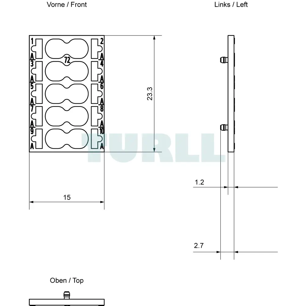6ES7193-6CP72-2AA0 Siemens color coded labels ET200SP
