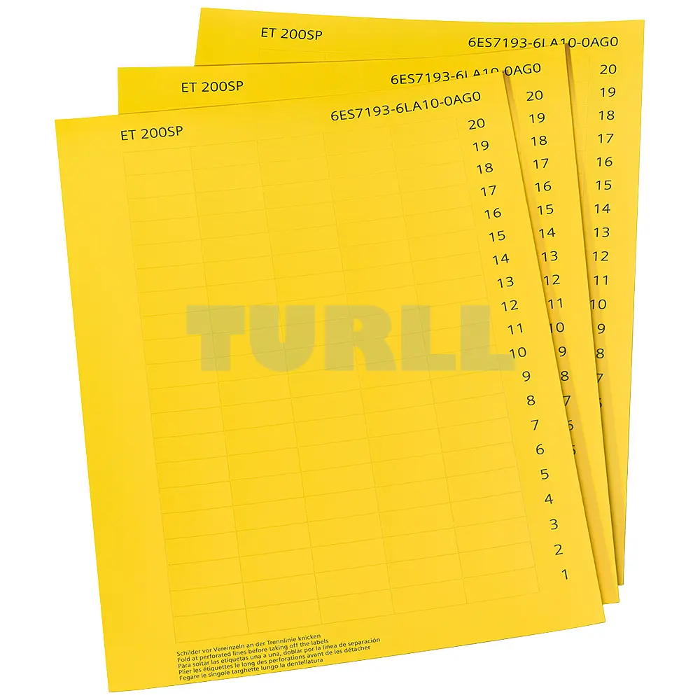 6ES7193-6LA10-0AG0 SIEMENS Exclusive Labeling Strips Original Brand New 1 6ES7193-6LA10-0AG0 Siemens yellow labeling strips ET200SP