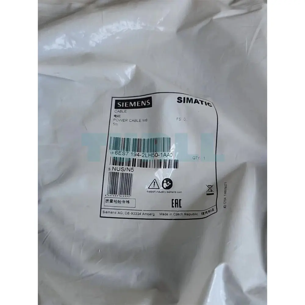 6ES7194-2LH50-1AA0 SIEMENS Exclusive Power Cable M8 Original Brand New 2 6ES7194-2LH50-1AA0 Siemens M8 power cable 5m