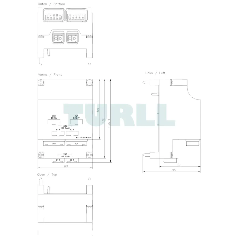 6ES7194-4AG00-0AA0 Siemens SIMATIC DP Connection Module Original Brand New 2 6ES7194-4AG00-0AA0 Siemens SIMATIC DP Connection Module