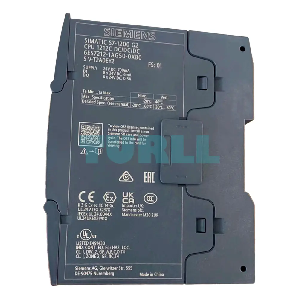 6ES7212-1AG50-0XB0 Siemens SIMATIC S7-1200 G2 Compact CPU 1212C Original Brand New 1 6ES7212-1AG50-0XB0 Siemens SIMATIC S7-1200 G2 Compact CPU 1212C Original Brand New