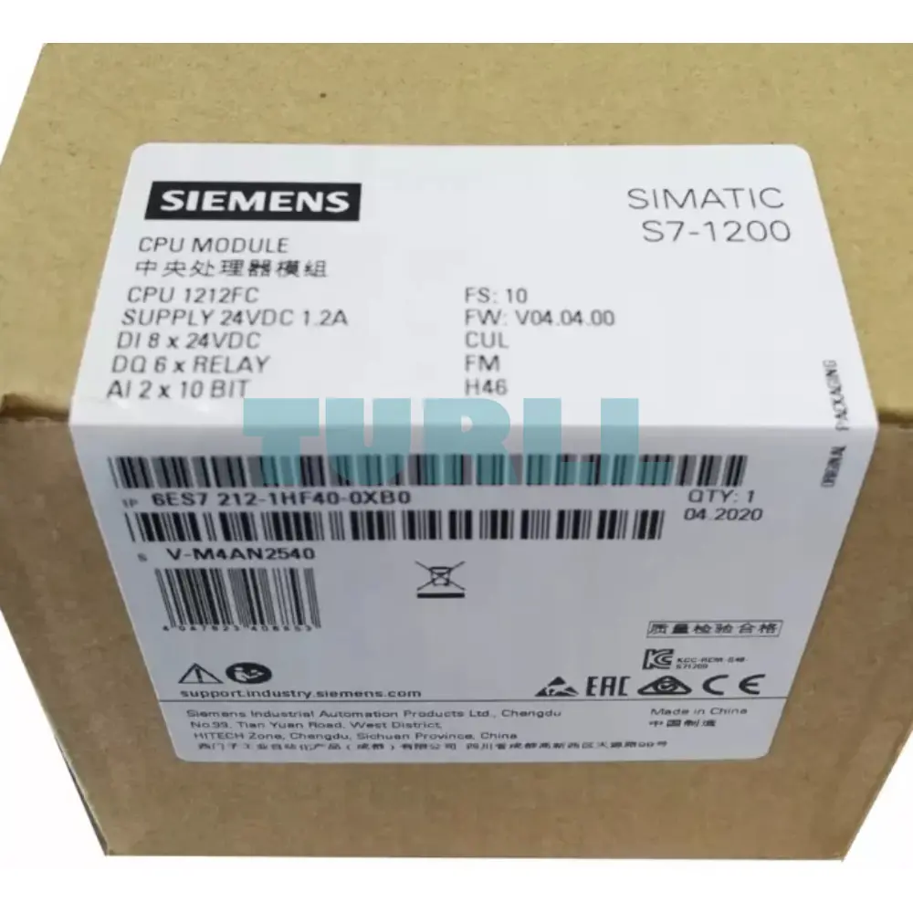 6ES7212-1HF40-0XB0 SIEMENS Exclusive S7-1200 CPU 1212FC Original Brand New 4 Siemens 6ES7212-1HF40-0XB0 SIMATIC S7-1200, CPU 1212FC, Fail-safe Compact CPU