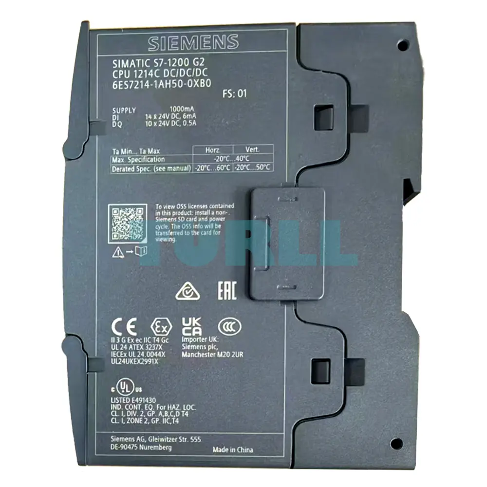 6ES7214-1AH50-0XB0 Siemens SIMATIC S7-1200 G2 Compact CPU 1214C Original Brand New 1 6ES7214-1AH50-0XB0 Siemens SIMATIC S7-1200 G2 Compact CPU 1214C Original Brand New