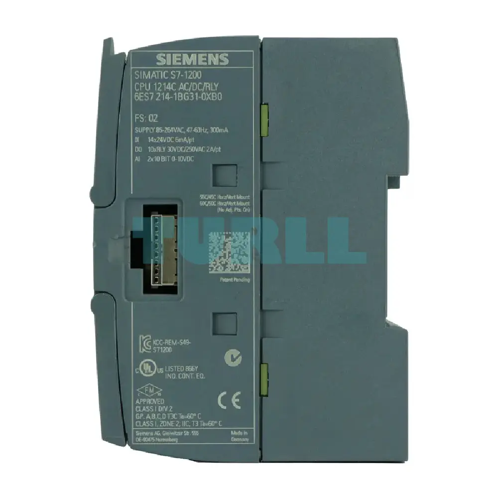 Siemens 6ES7214-1BG31-0XB0 SIMATIC S7-1200 CPU 1214C, Compact CPU, AC/DC/Relay Original Brand New 4 Siemens 6ES7214-1BG31-0XB0 SIMATIC S7-1200 CPU 1214C, Compact CPU, AC/DC/Relay