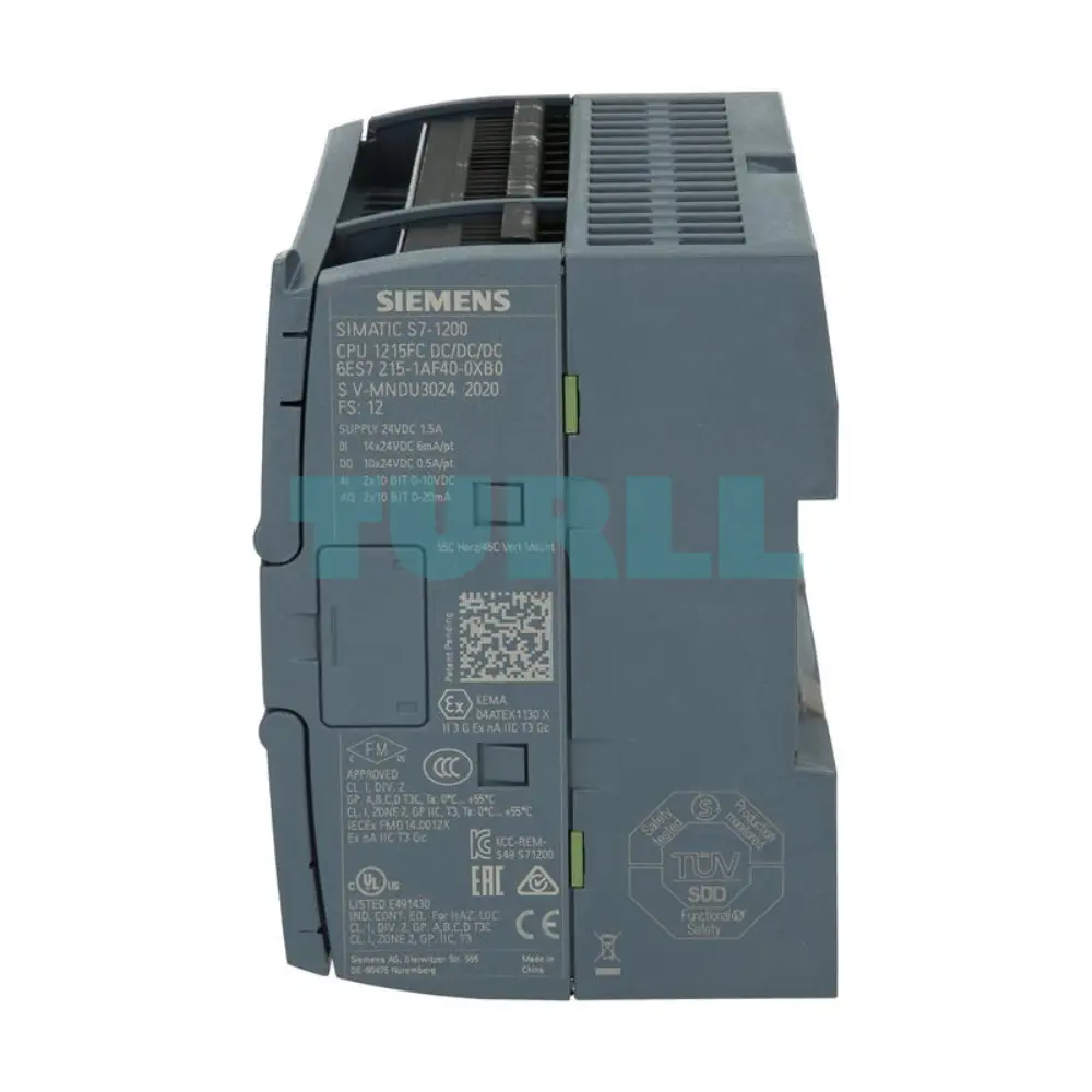 Siemens 6ES7215-1AF40-0XB0 SIMATIC S7-1200F, CPU 1215 FC, 250KB, 2x PROFINET Original Brand New 3 Siemens 6ES7215-1AF40-0XB0 SIMATIC S7-1200F, CPU 1215 FC, 250KB, 2x PROFINET
