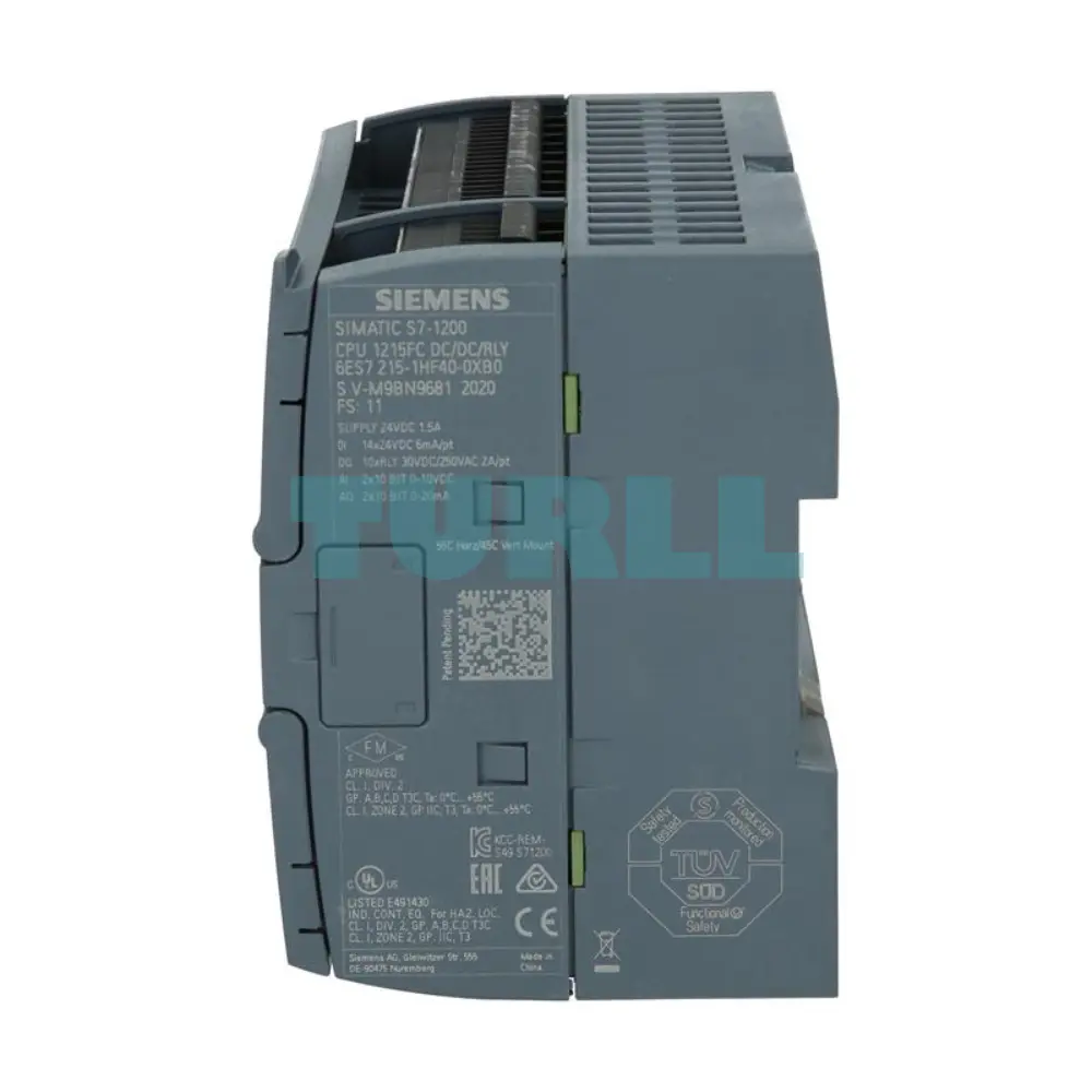 Siemens 6ES7215-1HF40-0XB0 SIMATIC S7-1200F, CPU 1215 FC Fail-safe, Compact Controller Original Brand New 3 Siemens 6ES7215-1HF40-0XB0 SIMATIC S7-1200F, CPU 1215 FC Fail-safe, Compact Controller