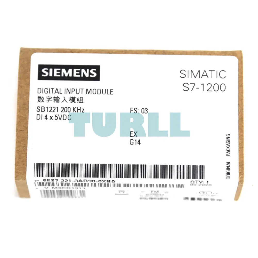Siemens 6ES7221-3AD30-0XB0 SIMATIC S7-1200 Digital Input SB 1221, 4 DI, 5V DC, 200kHz Original Brand New 5 Siemens 6ES7221-3AD30-0XB0 SIMATIC S7-1200 Digital Input SB 1221, 4 DI, 5V DC, 200kHz