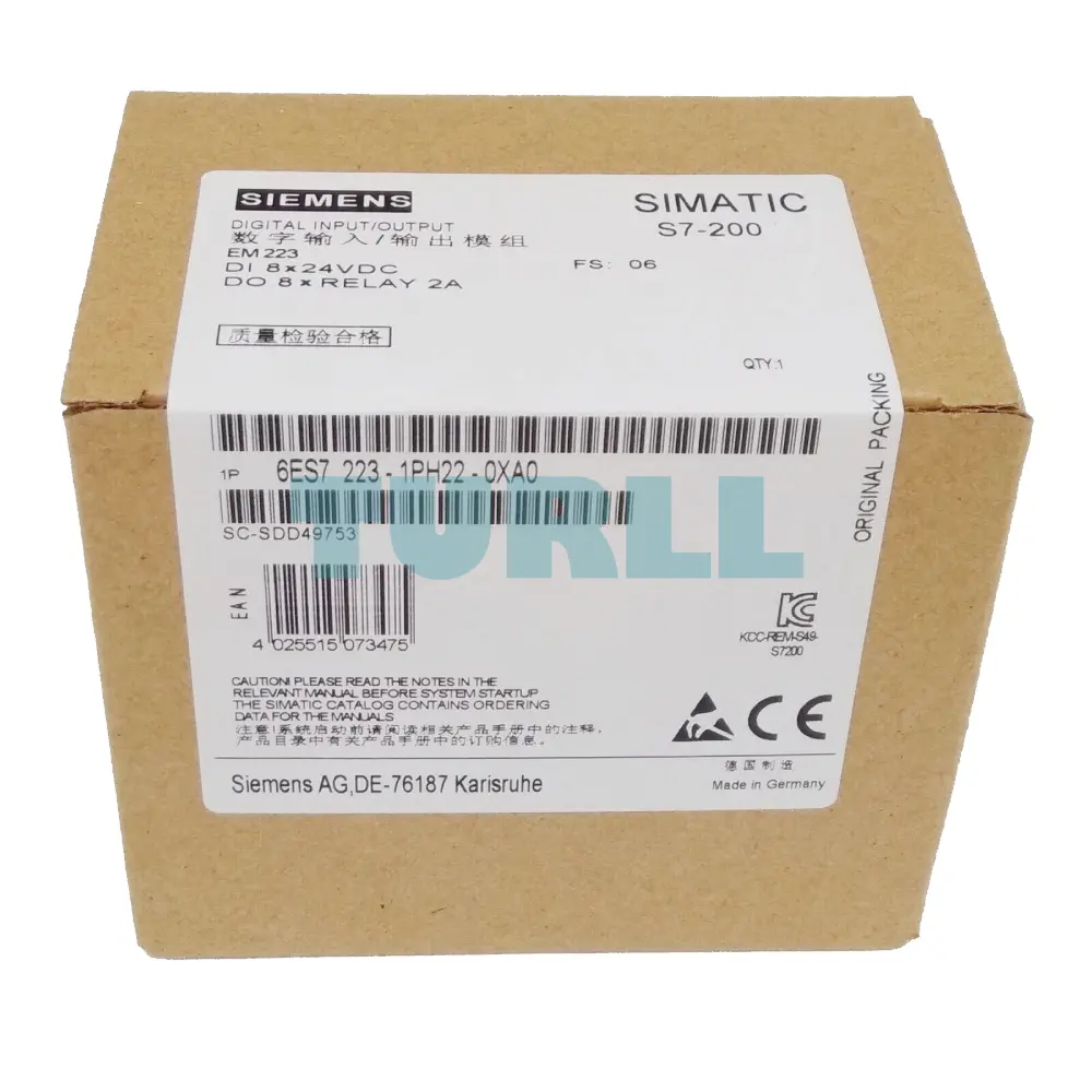 Siemens 6ES7223-1PH22-0XA0 SIMATIC S7-200 EM 223 Digital I/O Expansion Module, 8 DI / 8 DO Relay Original Brand New 3 Siemens 6ES7223-1PH22-0XA0 SIMATIC S7-200 EM 223 Digital I/O Expansion Module, 8 DI / 8 DO Relay
