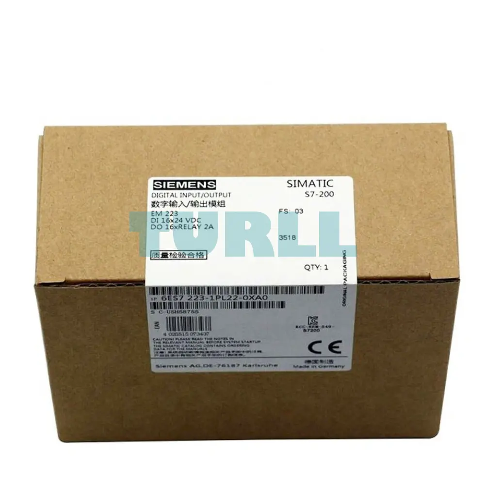 Siemens 6ES7223-1PL22-0XA0 SIMATIC S7-200 Digital I/O EM 223, 16 DI / 16 DO Relay Original Brand New 5 Siemens 6ES7223-1PL22-0XA0 SIMATIC S7-200 Digital I/O EM 223, 16 DI / 16 DO Relay