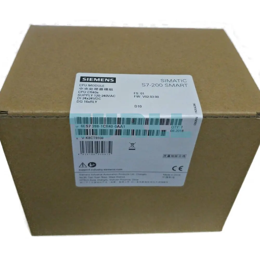 Siemens 6ES7288-1CR40-0AA1 SIMATIC S7-200 SMART CR40s Compact CPU 24 DI/16 DO Relay