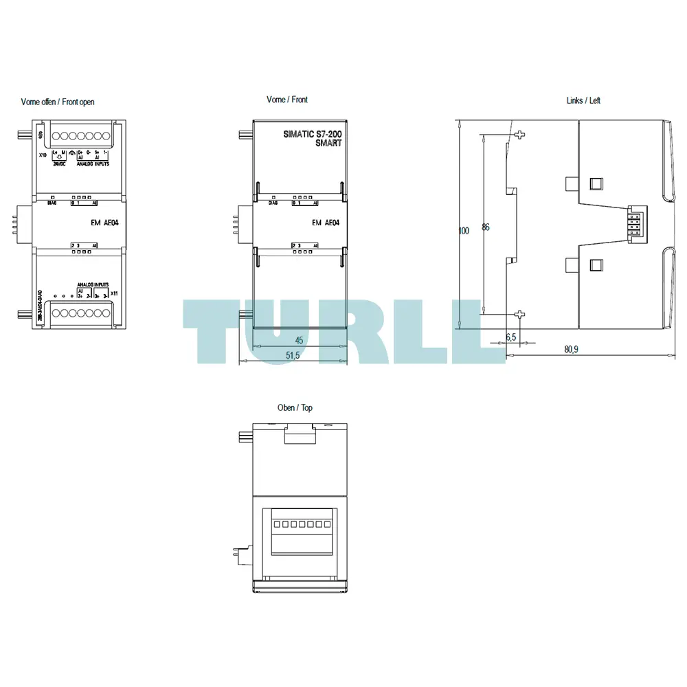 Siemens 6ES7288-3AE04-0AA0 SIMATIC S7-200 SMART Analog Input Module SM AI04 Original Brand New 5 Siemens 6ES7288-3AE04-0AA0 SIMATIC S7-200 SMART Analog Input Module SM AI04