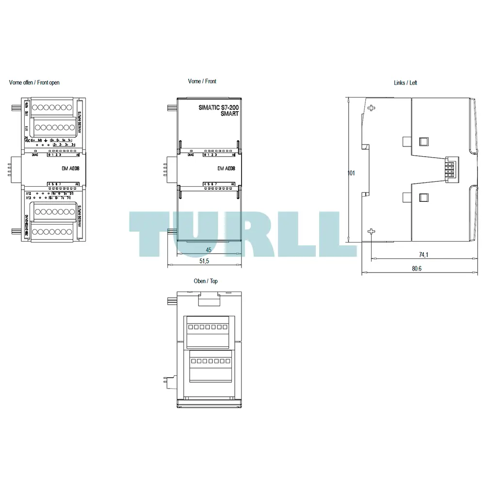 Siemens 6ES7288-3AE08-0AA0 SIMATIC S7-200 SMART Analog Input SM AI08 (8 AI) Original Brand New 5 Siemens 6ES7288-3AE08-0AA0 SIMATIC S7-200 SMART Analog Input SM AI08 (8 AI)