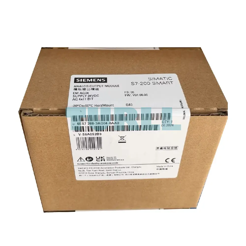 Siemens 6ES7288-3AQ04-0AA0 SIMATIC S7-200 SMART Analog Output SM AQ04, 4 AO Original Brand New 5 Siemens 6ES7288-3AQ04-0AA0 SIMATIC S7-200 SMART Analog Output SM AQ04, 4 AO