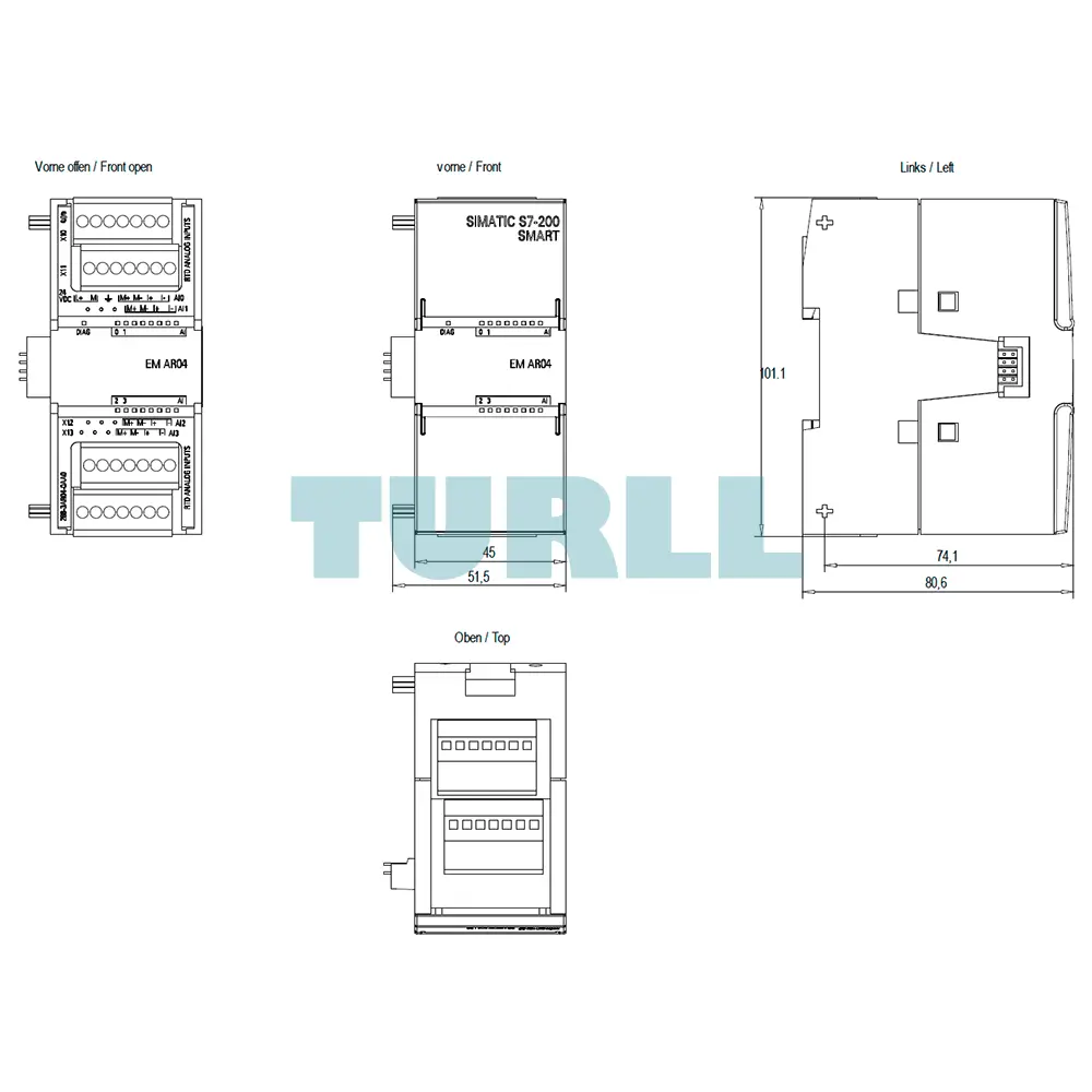 Siemens 6ES7288-3AR04-0AA0 SIMATIC S7-200 SMART SM AR04 RTD Module 4-Channel Analog Input