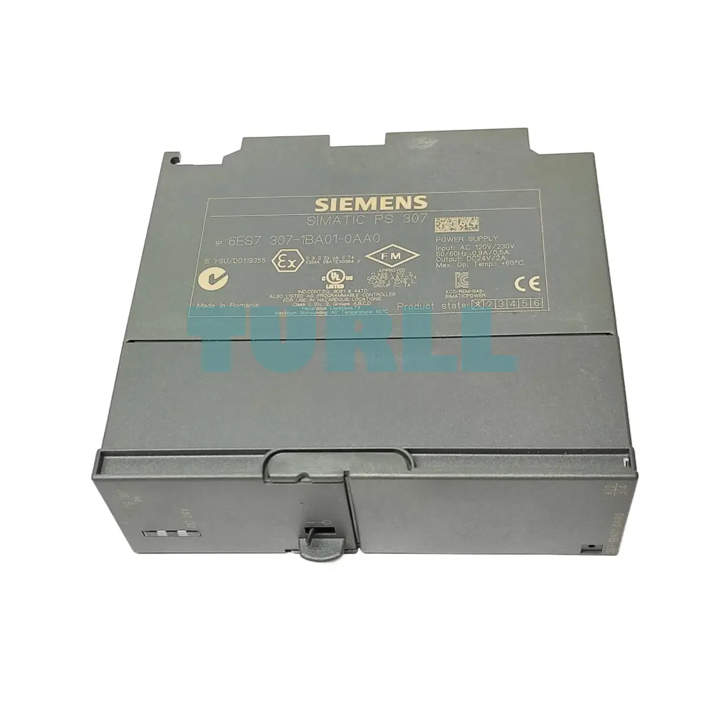Siemens 6ES7307-1BA01-0AA0 SIMATIC S7-300 PS307 Regulated Power Supply 24V DC, 2A Original Brand New 4 Siemens 6ES7307-1BA01-0AA0 SIMATIC S7-300 PS307 Regulated Power Supply 24V DC, 2A