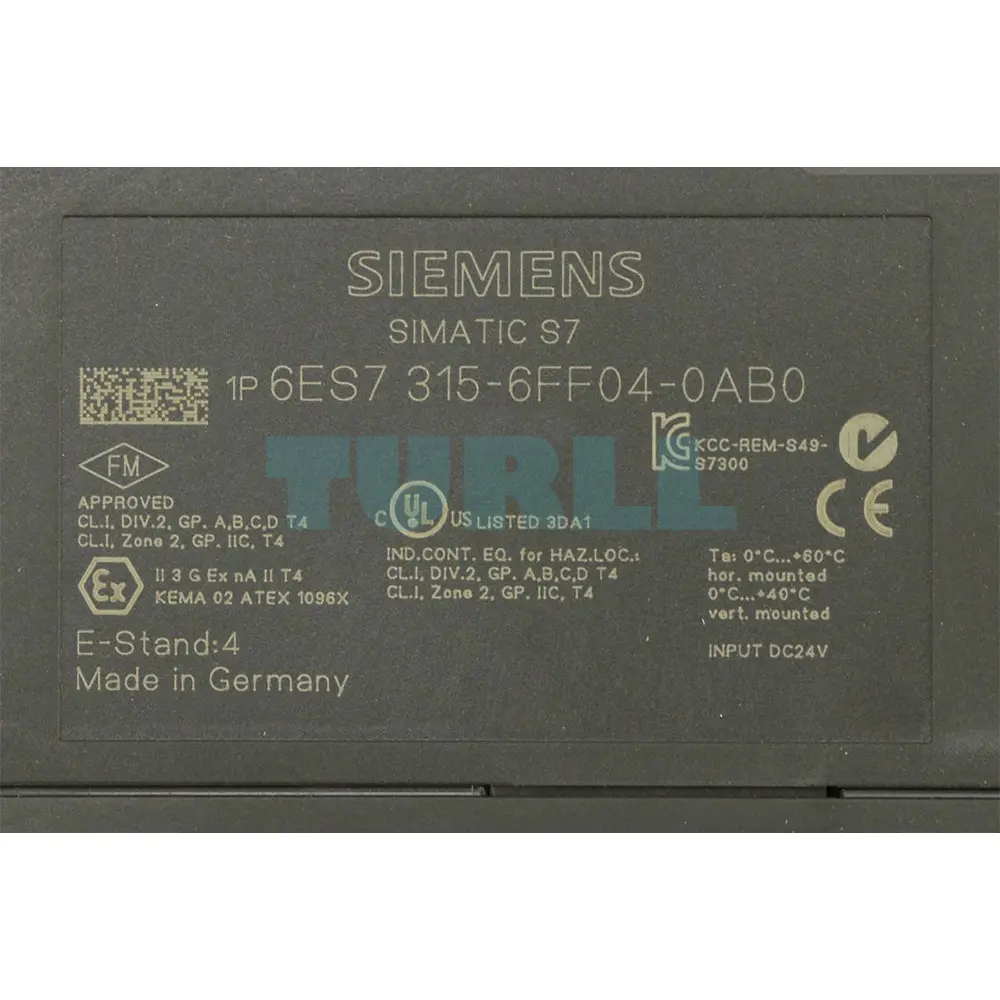 6ES7315-6FF04-0AB0 Siemens SIMATIC S7-300 CPU 315F-2DP Original Brand New 3 6ES7315-6FF04-0AB0 Siemens SIMATIC S7-300 CPU 315F-2DP