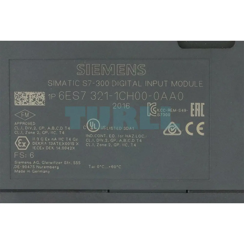 6ES7321-1CH00-0AA0 Siemens SIMATIC S7-300 Digital Input SM 321 Original Brand New 4 6ES7321-1CH00-0AA0 Siemens SIMATIC S7-300 Digital Input SM 321