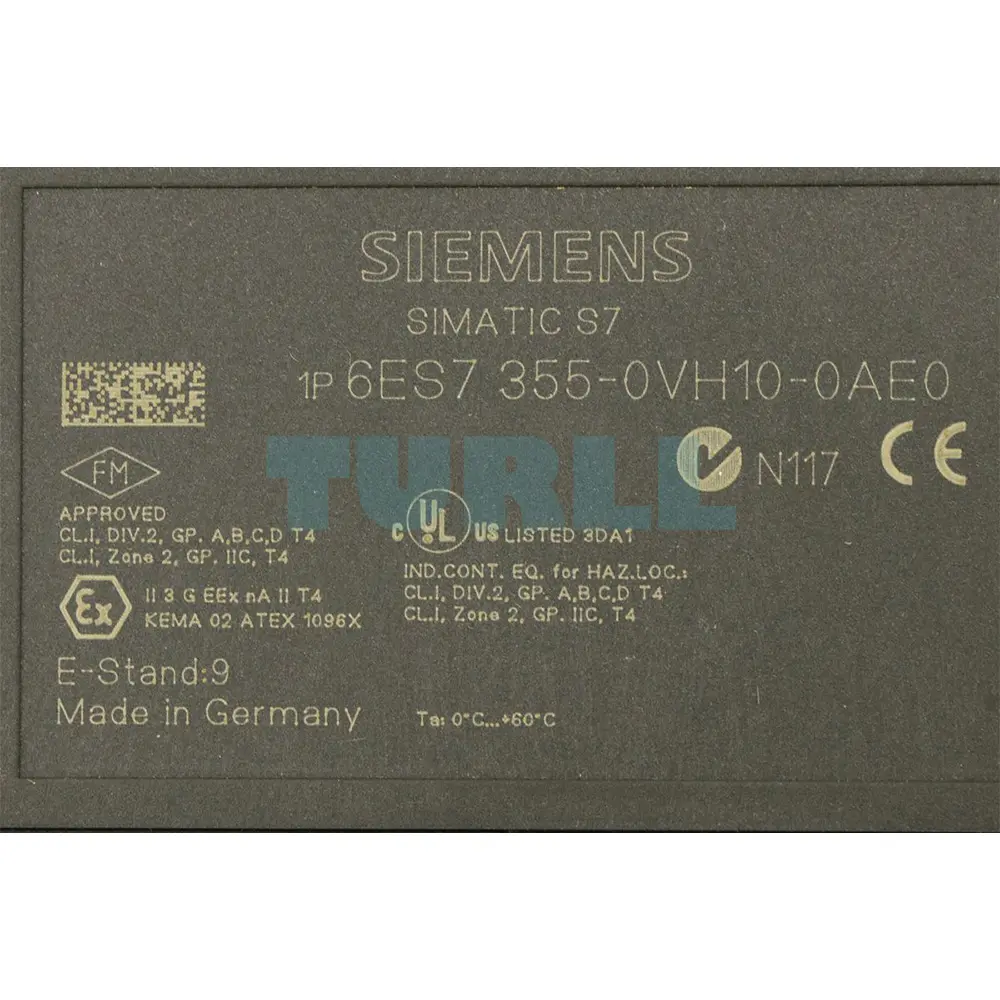 6ES7355-0VH10-0AE0 Siemens SIMATIC S7-300 Control Unit FM 355 C Original Brand New 4 6ES7355-0VH10-0AE0 Siemens SIMATIC S7-300 Control Unit FM 355 C