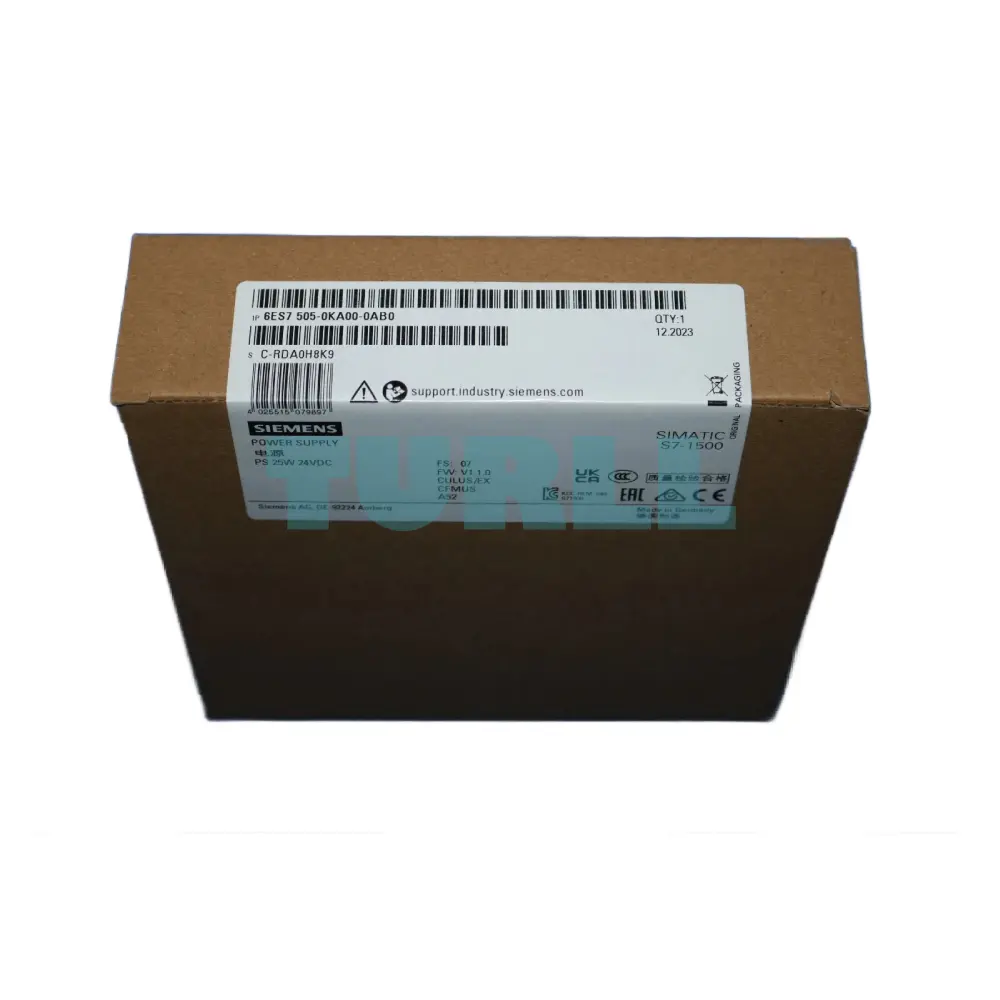 Siemens 6ES7505-0KA00-0AB0 SIMATIC S7-1500 System Power Supply PS 25W 24V DC Original Brand New 6 Siemens 6ES7505-0KA00-0AB0 SIMATIC S7-1500 System Power Supply PS 25W 24V DC