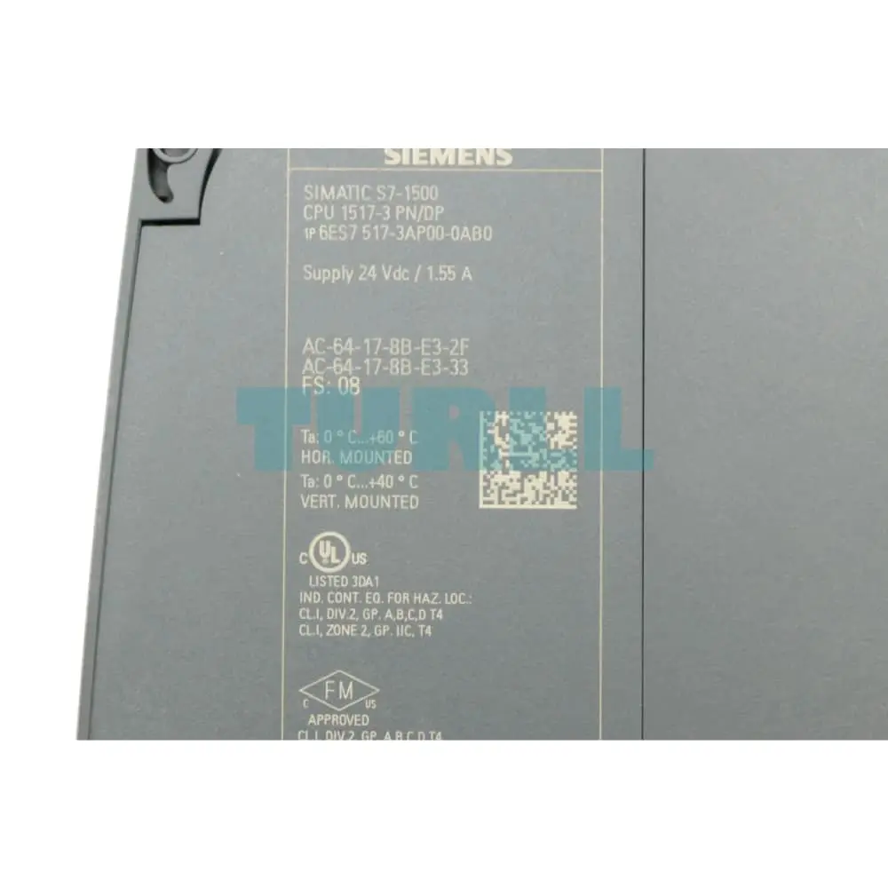 6ES7517-3AP00-0AB0 Siemens SIMATIC S7-1500 CPU 1517-3 PN/DP Original Brand New 3 6ES7517-3AP00-0AB0 Siemens SIMATIC S7-1500 CPU 1517-3 PN/DP