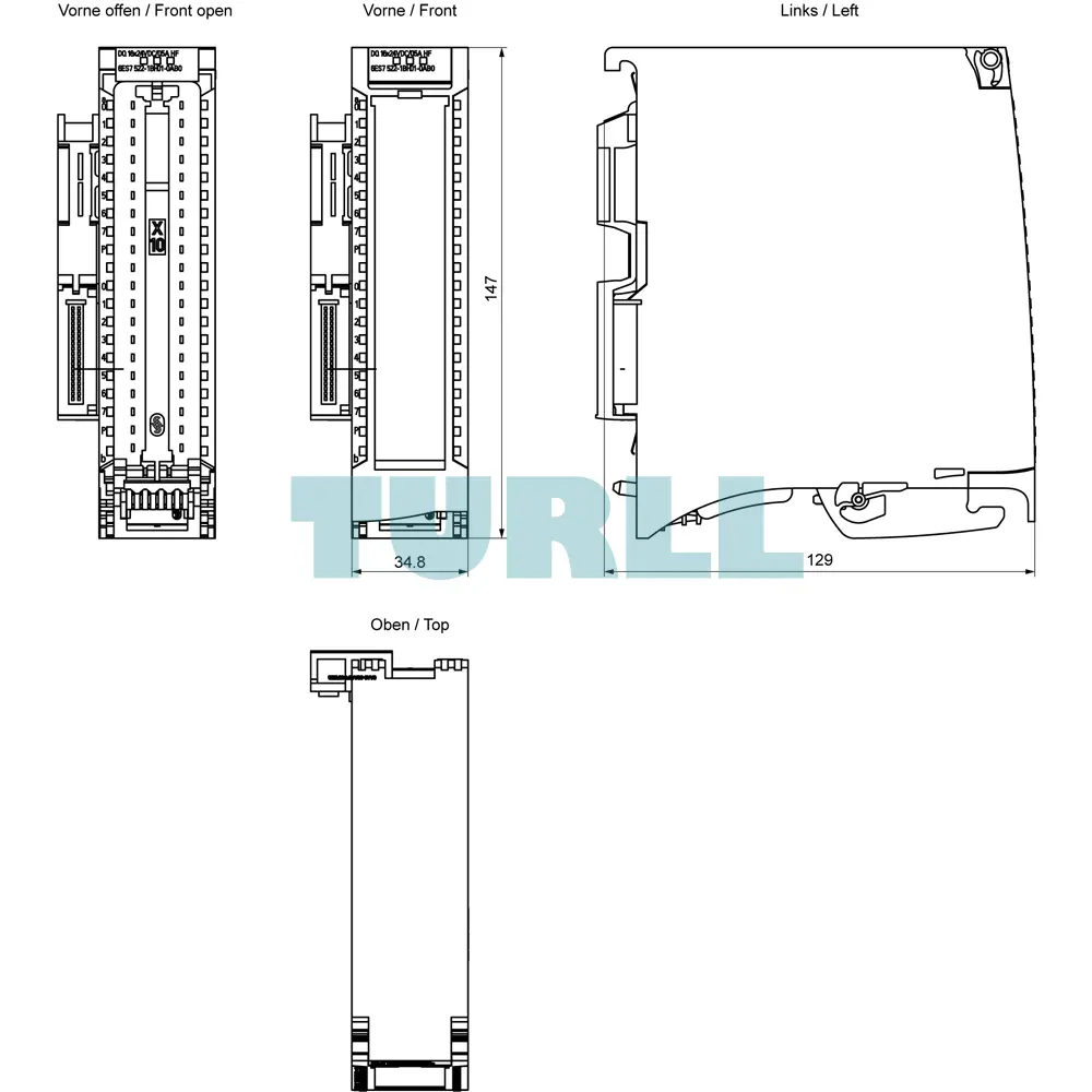Siemens 6ES7522-1BH01-0AB0 SIMATIC S7-1500 Digital Output Module DQ 16x24V DC/0.5A HF