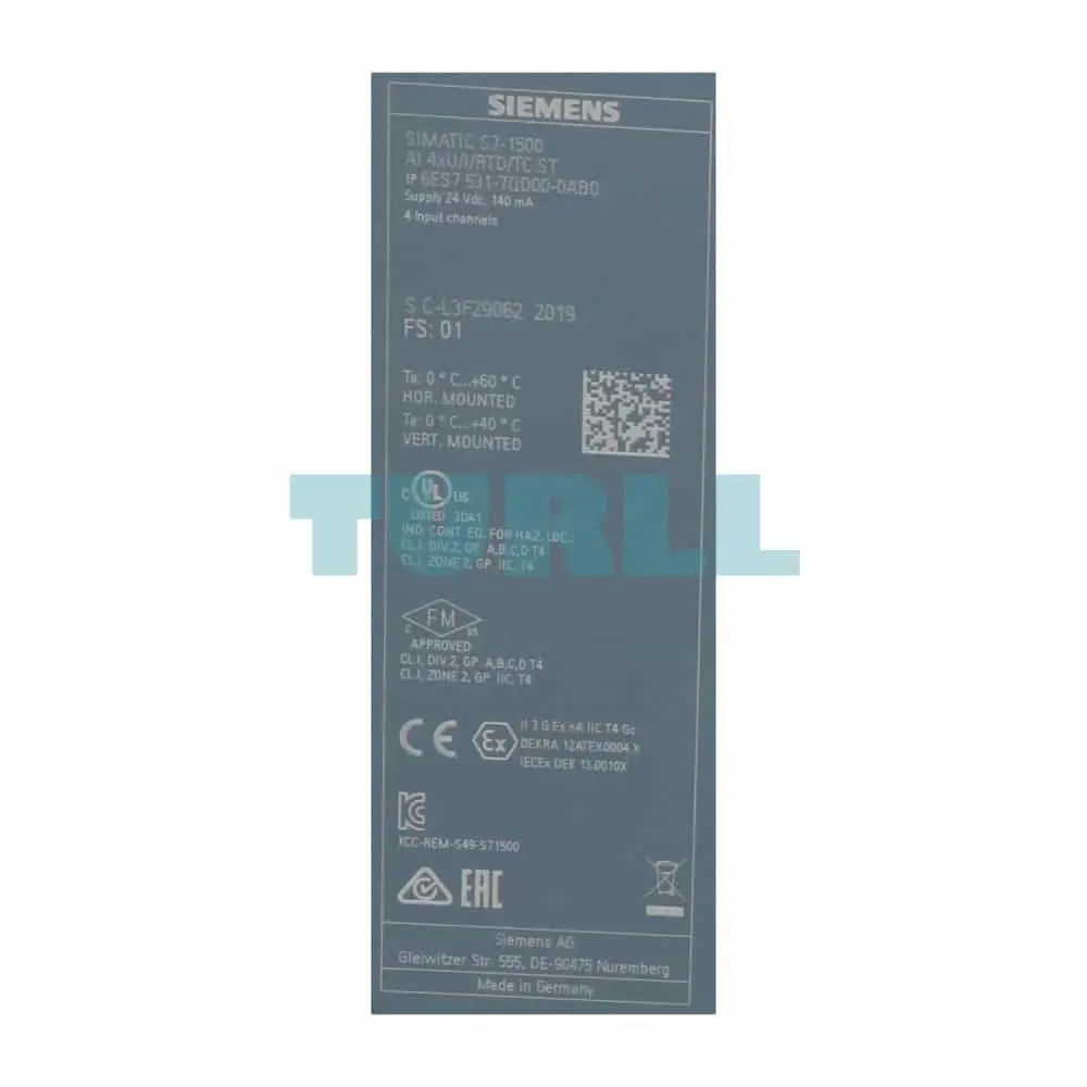 6ES7531-7QD00-0AB0 Siemens SIMATIC S7-1500 SM 531 Analog Input Module Original Brand New 3 6ES7531-7QD00-0AB0 Siemens SIMATIC S7-1500 SM 531 Analog Input Module