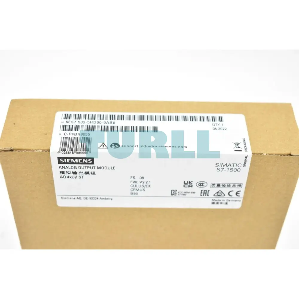 Siemens 6ES7532-5HD00-0AB0 SIMATIC S7-1500 Analog Output Module AQ 4xU/I ST Original Brand New 6 Siemens 6ES7532-5HD00-0AB0 SIMATIC S7-1500 Analog Output Module AQ 4xU/I ST