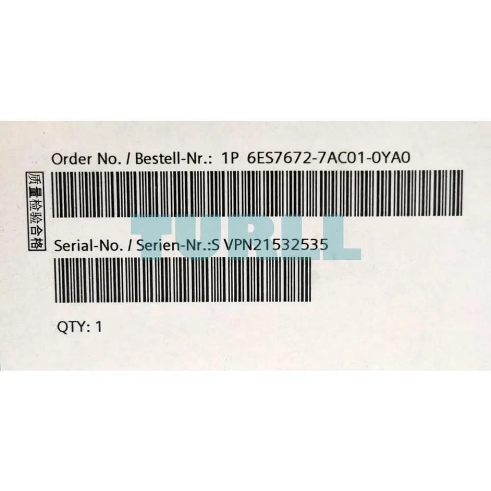 6ES7672-7AC01-0YA0 Siemens SIMATIC S7-1500 Software Controller CPU 1507S Original Brand New 5 6ES7672-7AC01-0YA0 Siemens SIMATIC S7-1500 Software Controller CPU 1507S