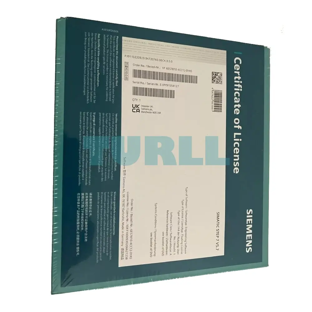 6ES7810-4CC12-0YA5 Siemens SIMATIC STEP 7 V5.7 SP2 Original Brand New 4 6ES7810-4CC12-0YA5 Siemens SIMATIC STEP 7 V5.7 SP2
