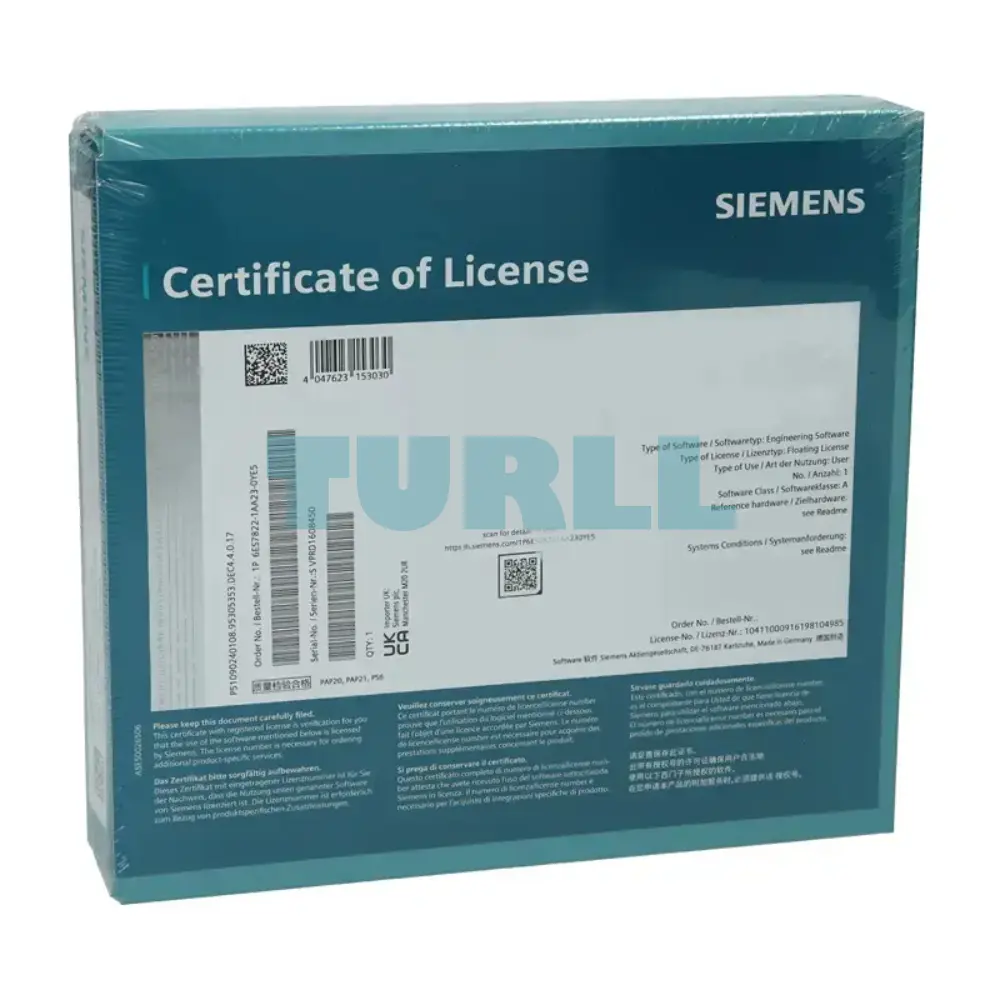Siemens 6ES7822-0AA24-0YE5 SIMATIC STEP 7 Basic V20 Upgrade, Floating License Engineering Software Original Brand New