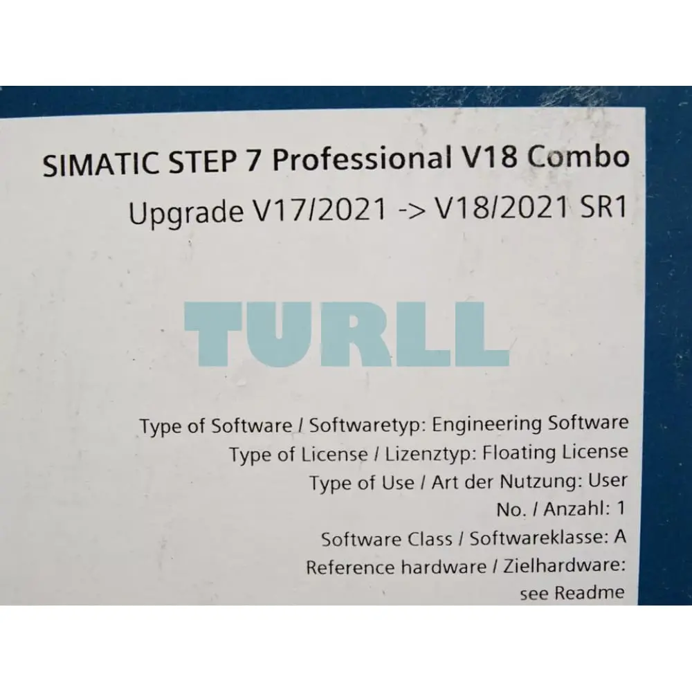6ES7822-1AA08-0YE5 SIEMENS STEP 7 Professional V18 Upgrade Floating License Original Brand New 5 6ES7822-1AA08-0YE5 Siemens SIMATIC STEP 7 Professional V18