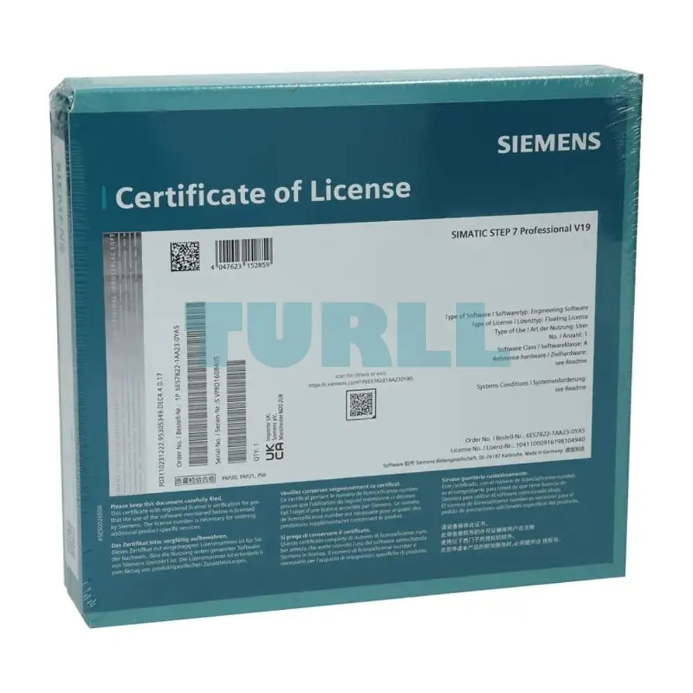 6ES7822-1AA23-0YA5 SIEMENS STEP 7 Professional V19 Floating License TIA Portal Original Brand New 2 6ES7822-1AA23-0YA5 Siemens SIMATIC STEP 7 Professional V19