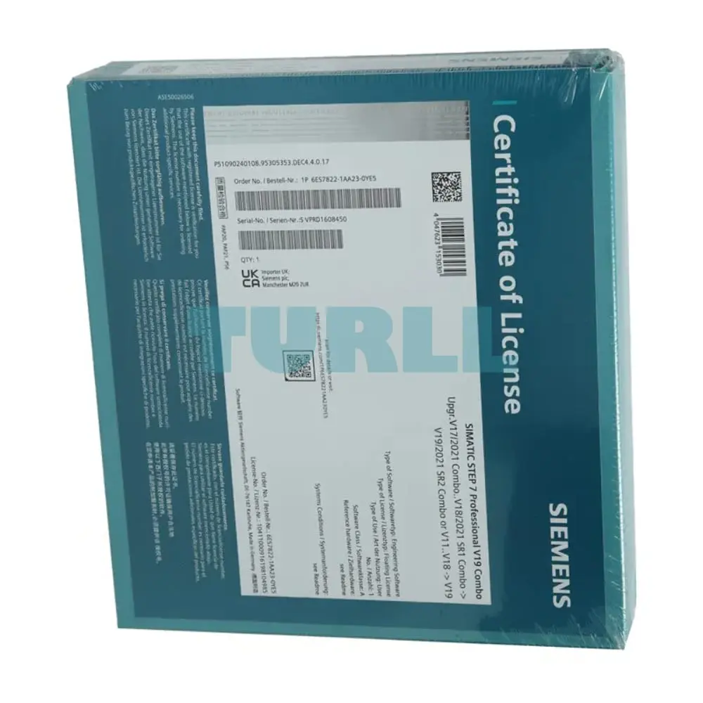 6ES7822-1AA23-0YE3 Siemens SIMATIC STEP 7 Professional V19 Original Brand New 4 6ES7822-1AA23-0YE3 Siemens SIMATIC STEP 7 Professional V19