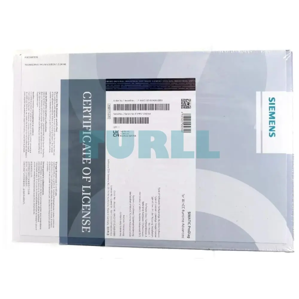 6ES7823-0AE00-1DA0 Siemens SIMATIC ProDiag S7-1500 Single Runtime License Original Brand New 4 6ES7823-0AE00-1DA0 Siemens SIMATIC ProDiag S7-1500 Single Runtime License
