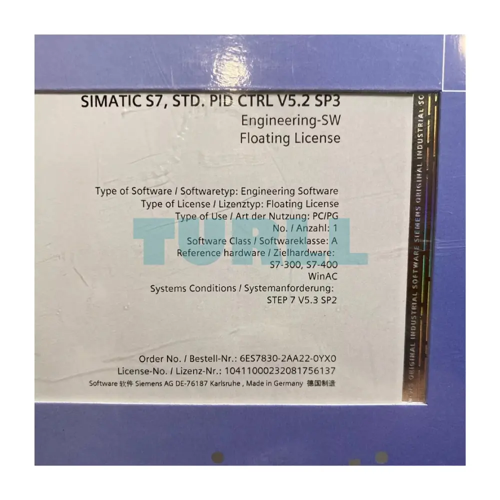 6ES7830-2AA22-0YX0 Siemens SIMATIC S7 Standard PID Control Original Brand New 3 6ES7830-2AA22-0YX0 Siemens SIMATIC S7 Standard PID Control