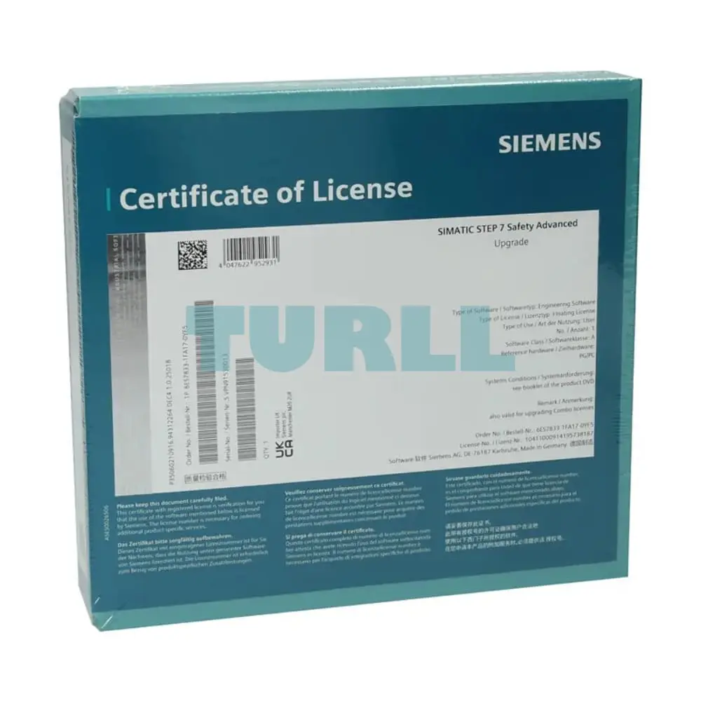 6ES7833-1FA18-0YF5 Siemens SIMATIC S7 Safety Programming Tool Original Brand New 4 6ES7833-1FA18-0YF5 Siemens SIMATIC S7 Safety Programming Tool