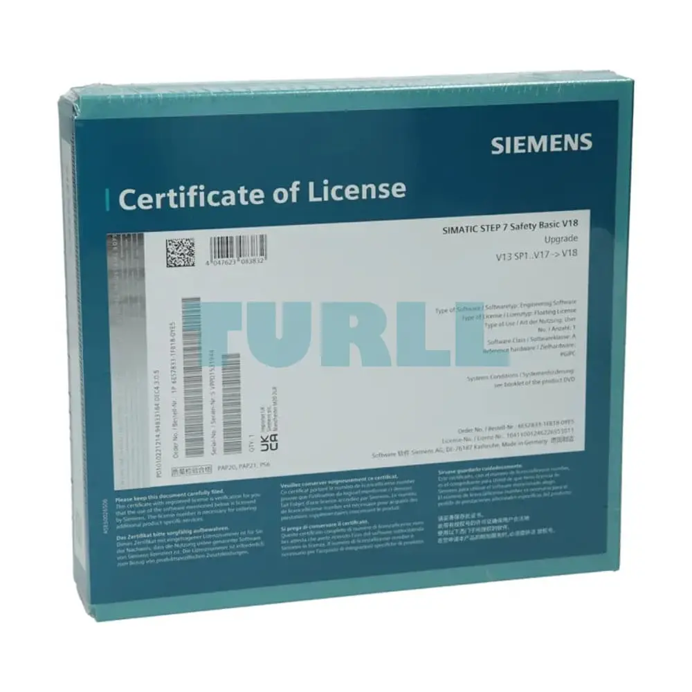 6ES7833-1FB18-0YE5 Siemens SIMATIC S7 Safety Programming Tool Original Brand New 4 6ES7833-1FB18-0YE5 Siemens SIMATIC S7 Safety Programming Tool