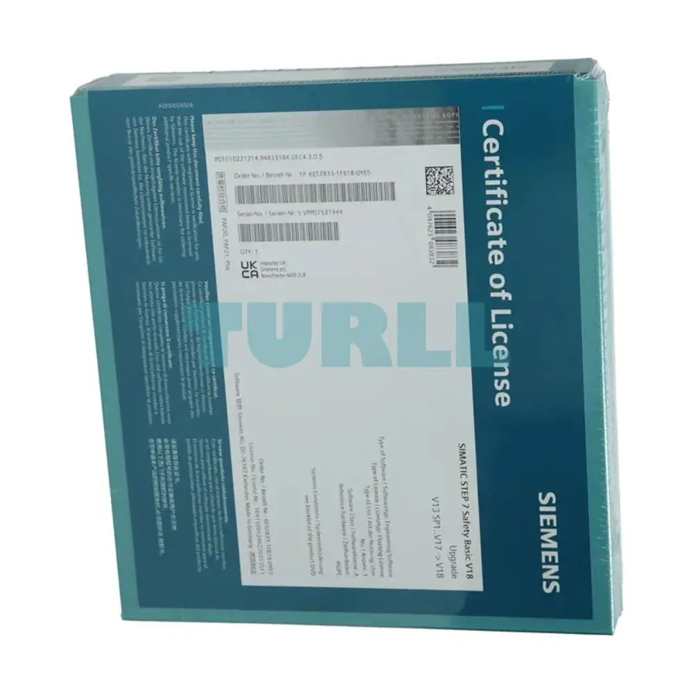 6ES7833-1FB18-0YE5 Siemens SIMATIC S7 Safety Programming Tool Original Brand New 3 6ES7833-1FB18-0YE5 Siemens SIMATIC S7 Safety Programming Tool