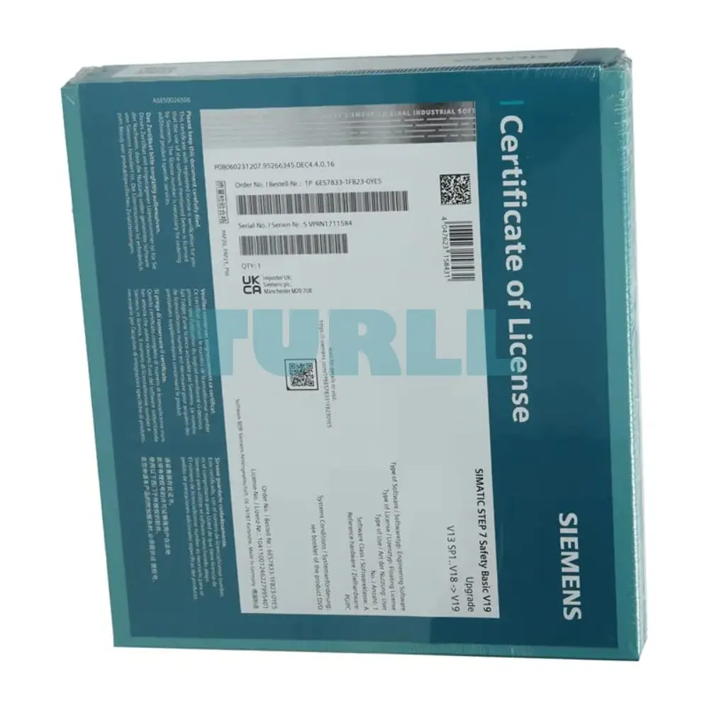 6ES7833-1FB23-0YE5 Siemens SIMATIC S7 Safety Programming Tool Original Brand New 4 6ES7833-1FB23-0YE5 Siemens SIMATIC S7 Safety Programming Tool