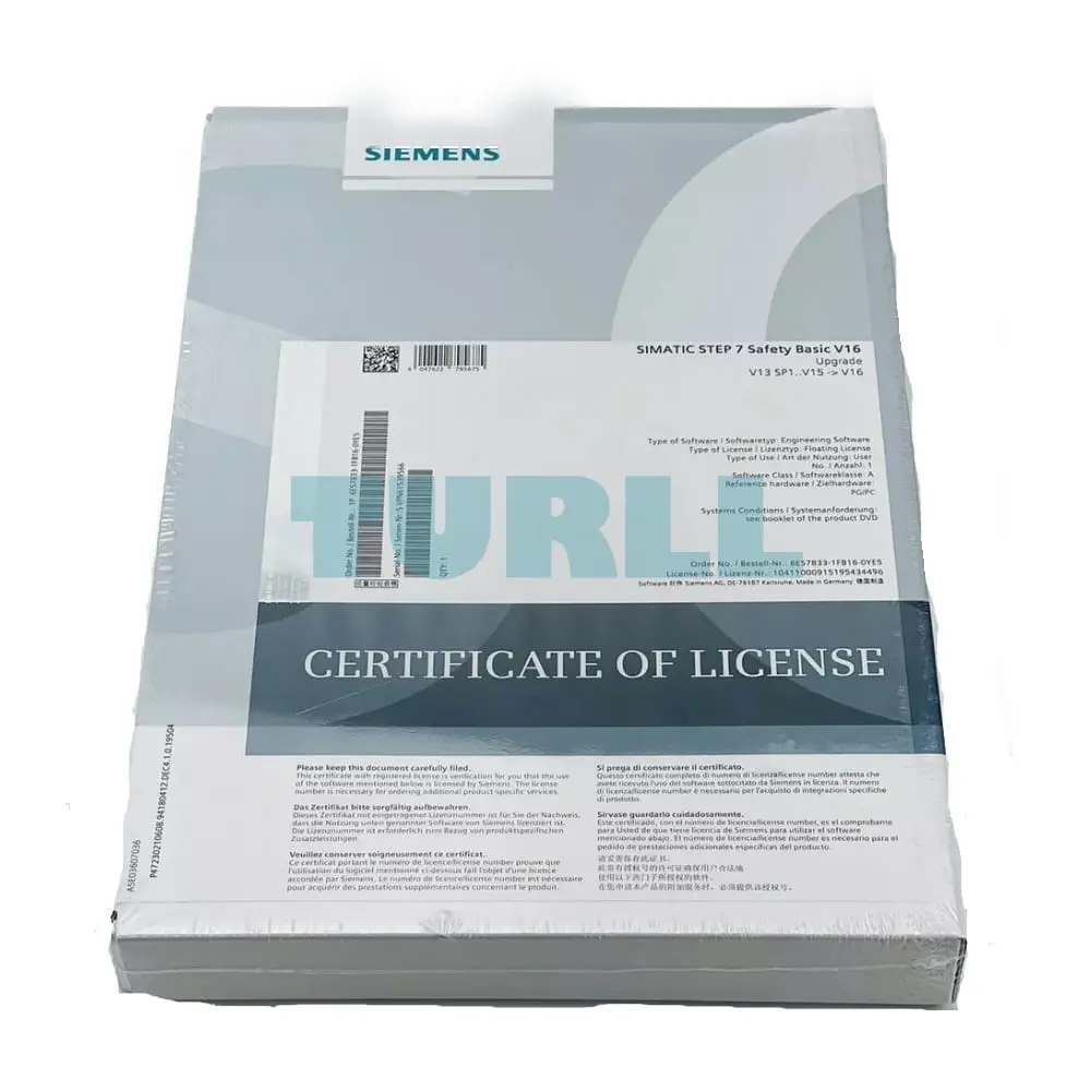 6ES7833-1FB23-0YE5 Siemens SIMATIC S7 Safety Programming Tool Original Brand New 3 6ES7833-1FB23-0YE5 Siemens SIMATIC S7 Safety Programming Tool