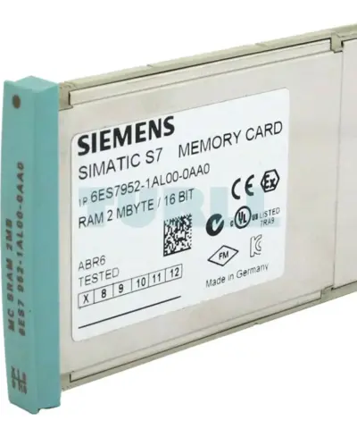 Siemens 6ES7952-1AL00-0AA0 SIMATIC S7 RAM Memory Card for S7-400, Long Design, 2 Mbyte