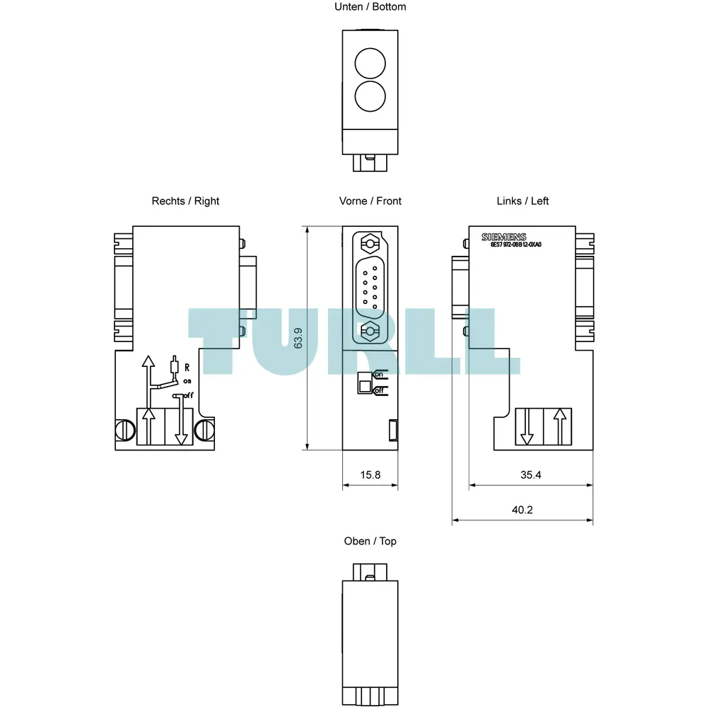 Siemens 6ES7972-0BB12-0XA0 SIMATIC DP PROFIBUS Connection Plug with PG Receptacle Original Brand New 6 Siemens 6ES7972-0BB12-0XA0 SIMATIC DP PROFIBUS Connection Plug with PG Receptacle