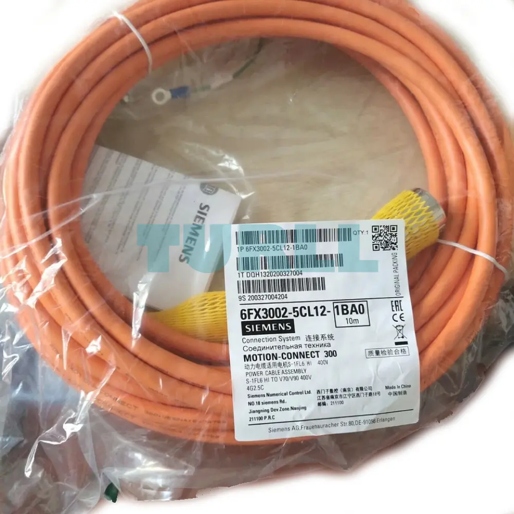 Siemens 6FX3002-5CL12-1BA0 Motion-Connect 300 Power Cable, 10m Pre-Assembled Original Brand New 4 Siemens 6FX3002-5CL12-1BA0 Motion-Connect 300 Power Cable, 10m Pre-Assembled