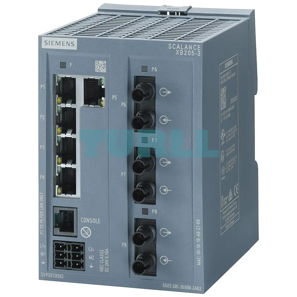 6GK5205-3BB00-2TB2 SIEMENS SCALANCE XB205-3 Industrial Ethernet Switch with RJ45 and ST Fiber Ports EtherNet/IP