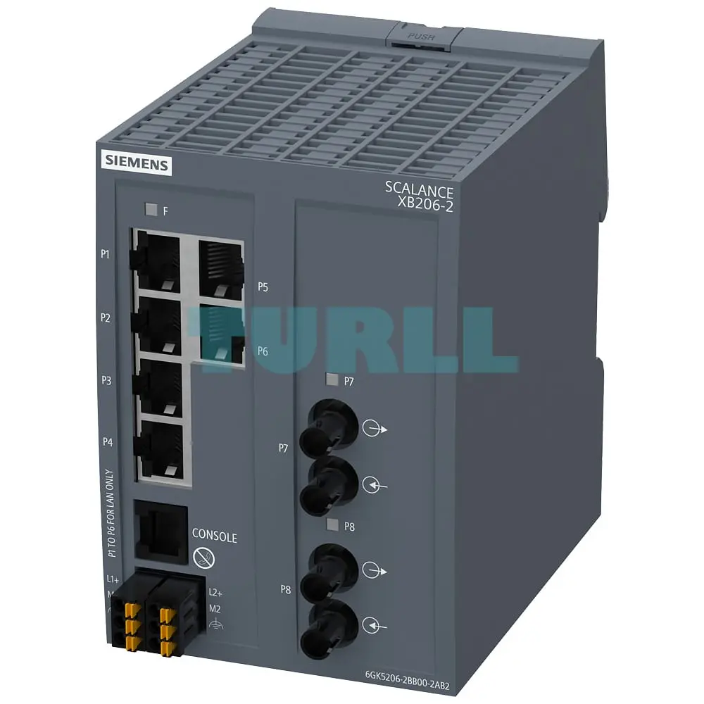 6GK5206-2BB00-2AB2 SIEMENS SCALANCE XB206-2 managed Ethernet switch with 6 RJ45 and 2 ST fiber optic ports