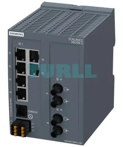 6GK5206-2BB00-2AB2 SIEMENS SCALANCE XB206-2 managed Ethernet switch with 6 RJ45 and 2 ST fiber optic ports