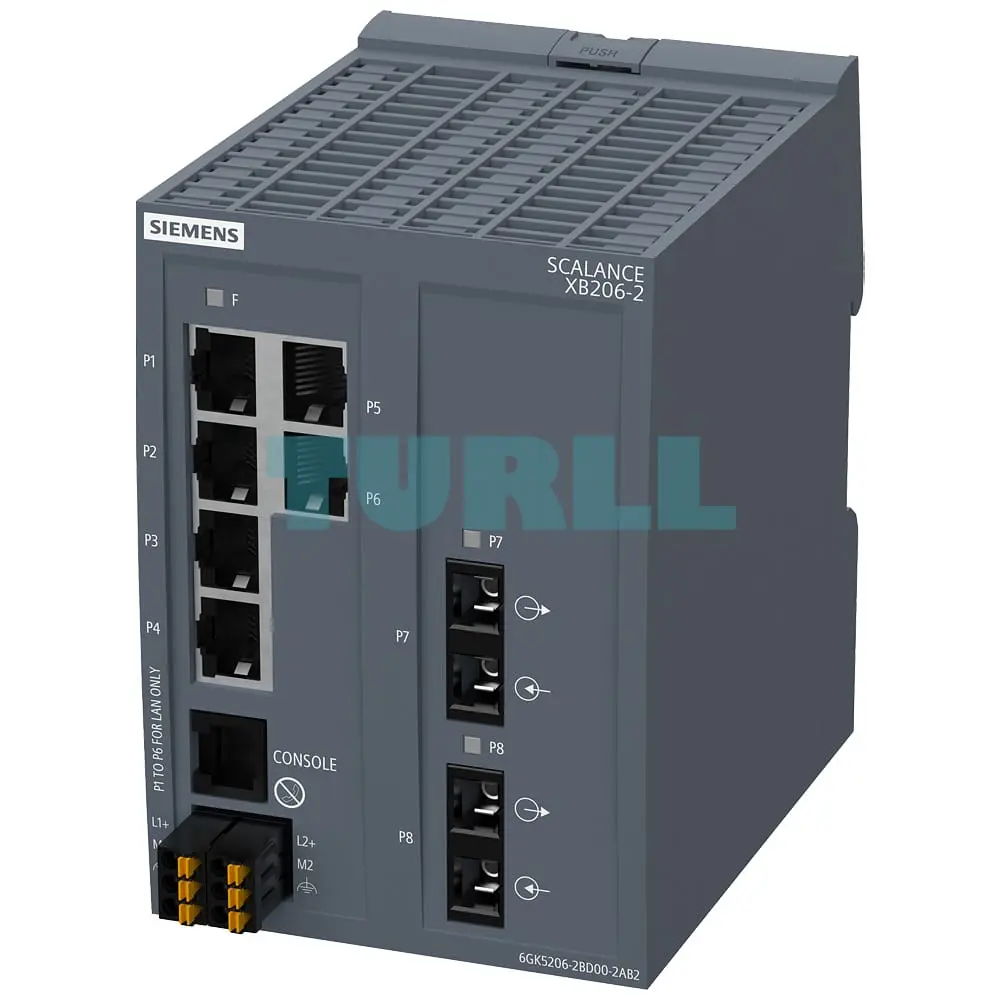 6GK5206-2BD00-2AB2 SIEMENS SCALANCE XB206-2 managed Ethernet switch with RJ45 and SC fiber optic ports